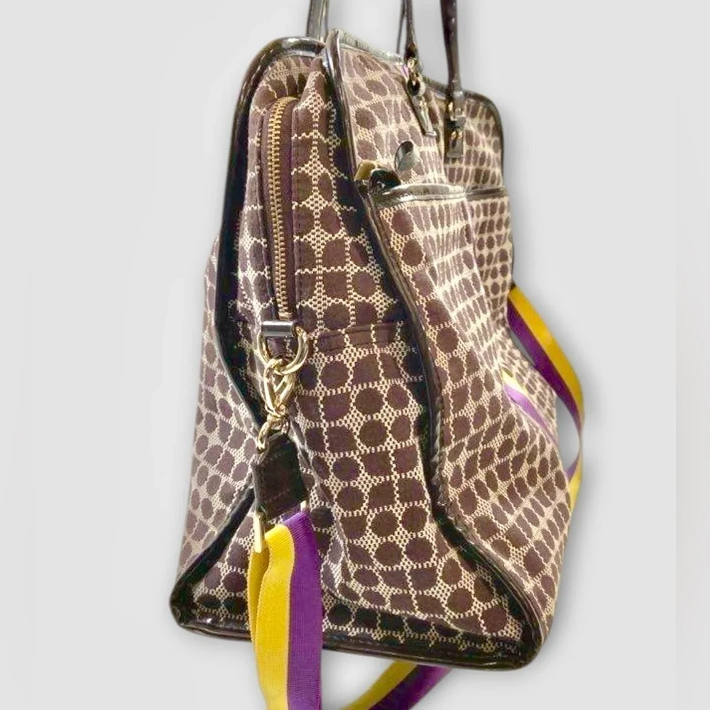 Kate Spade Brown and Purple Travel Duffle Bag